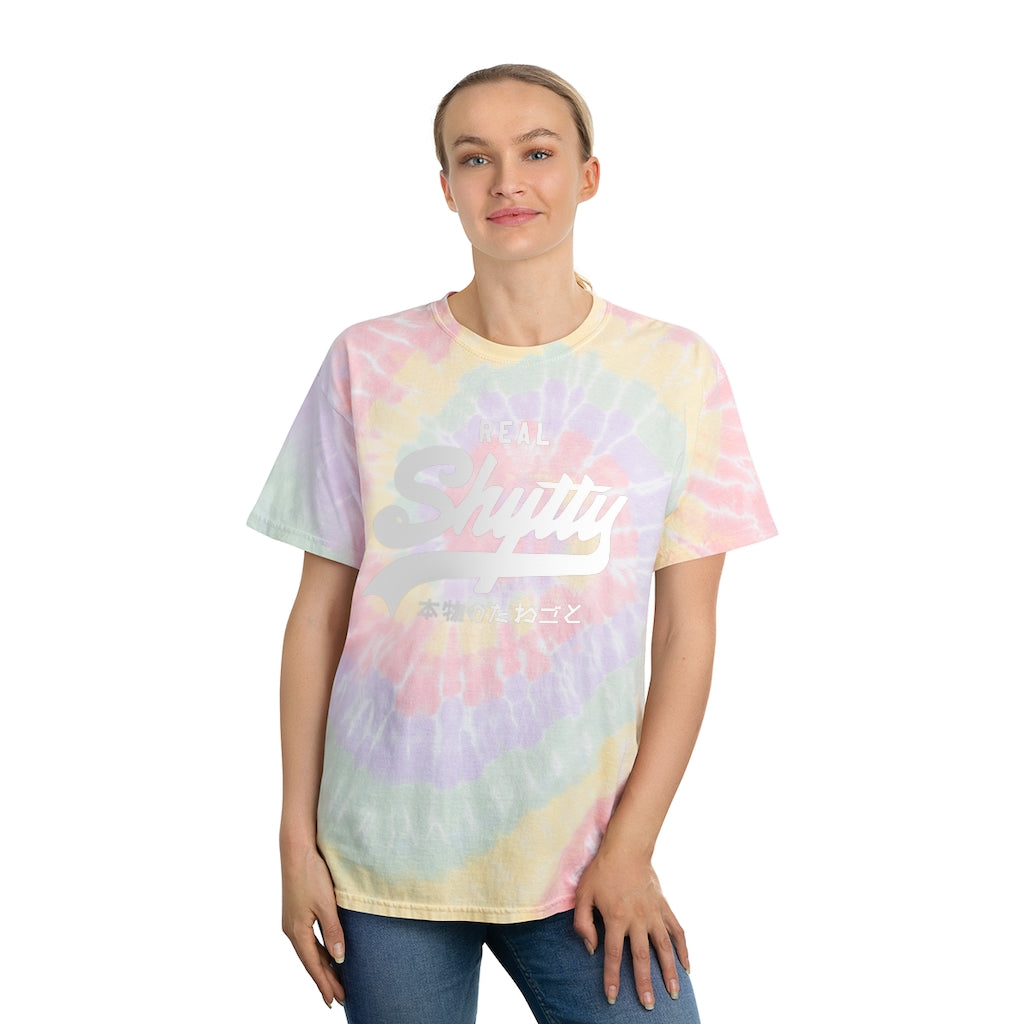 Real Shytty Tie-Dye Tee, Spiral / Solid White Logo