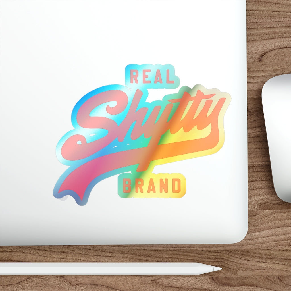 "Real Shytty Brand" Holographic Die-cut Stickers - Red Logo