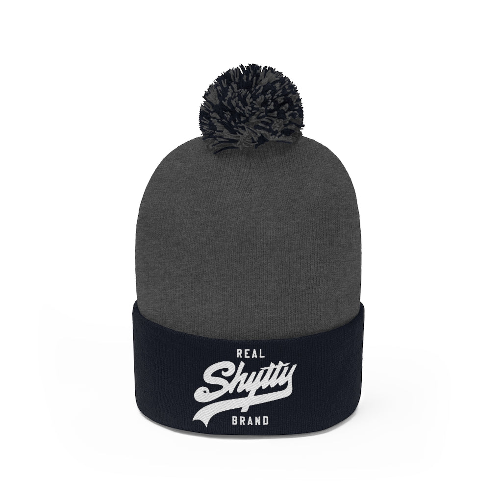 "Real Shytty" Poof Ball Beanie - Yellow Logo