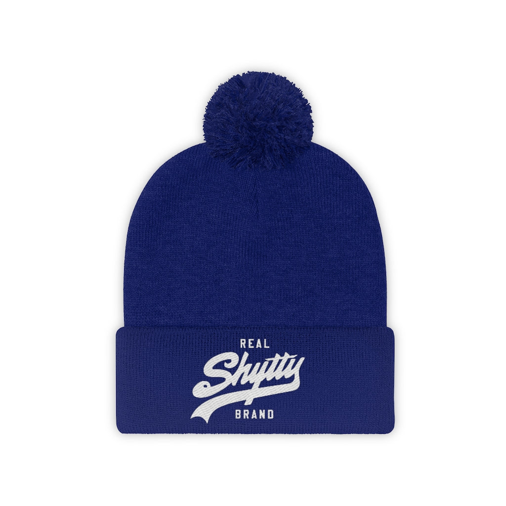 "Real Shytty" Poof Ball Beanie - Yellow Logo