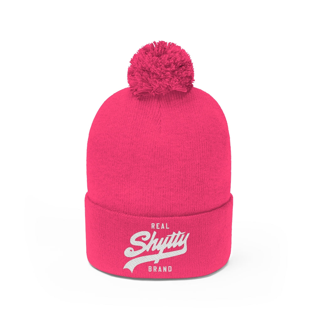 "Real Shytty" Poof Ball Beanie - Yellow Logo