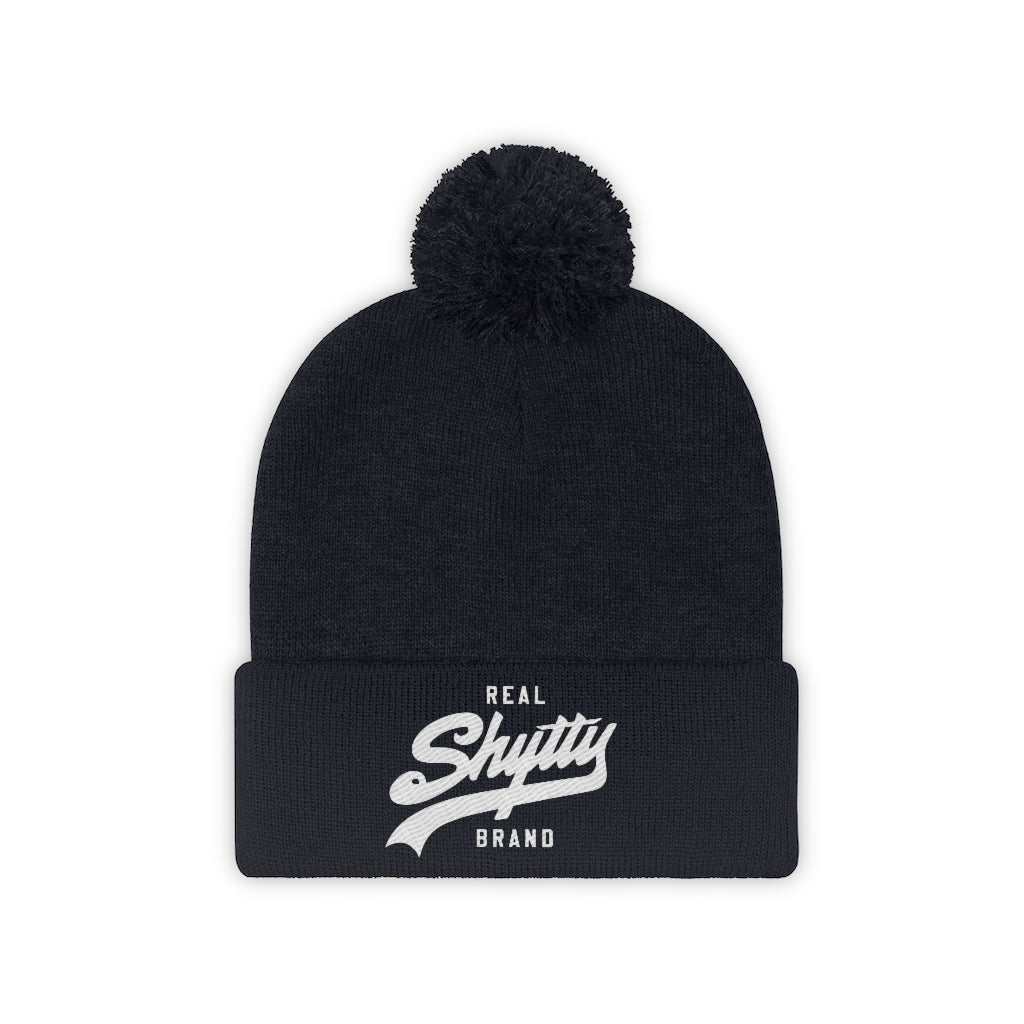 "Real Shytty" Poof Ball Beanie - Yellow Logo