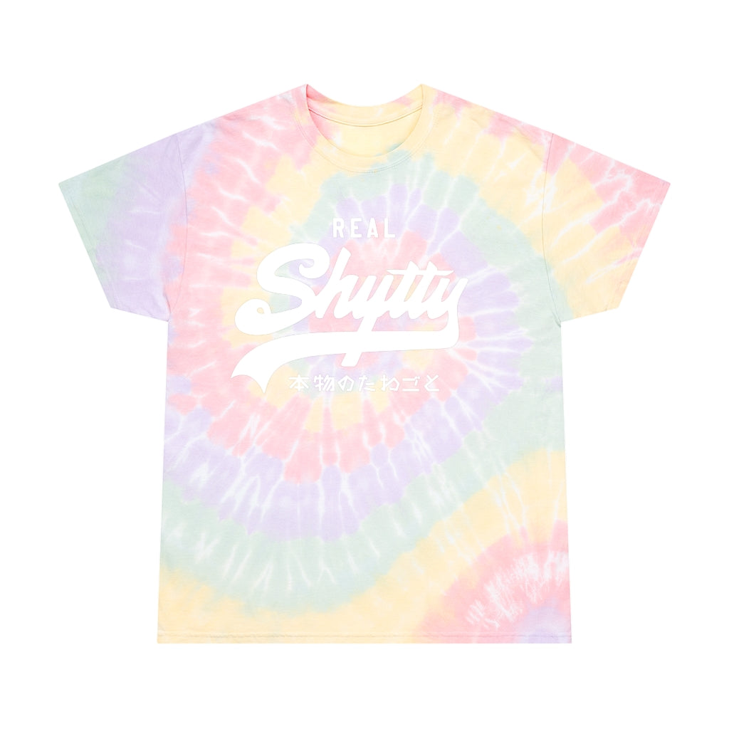 Real Shytty Tie-Dye Tee, Spiral / Solid White Logo