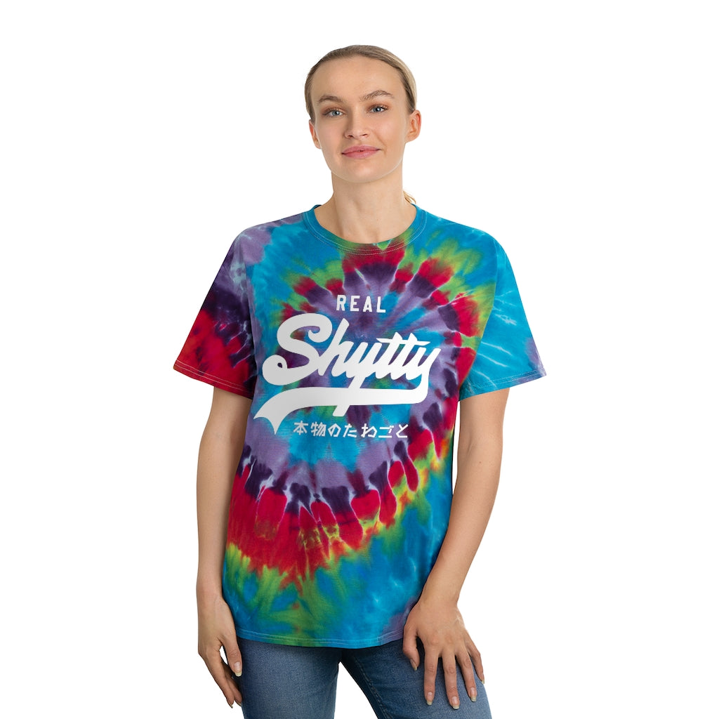 Real Shytty Tie-Dye Tee, Spiral / Solid White Logo